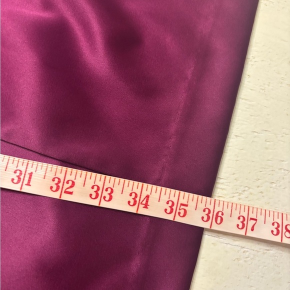 Alex Evenings Wine Satin Rhinestone Neck Mother Of The Bride Dress Size 12P - Picture 7 of 8